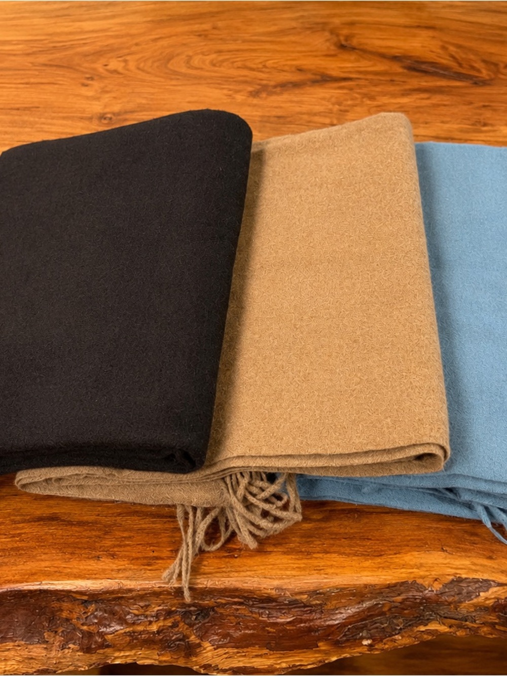 Cashmere Throw Blanket - Taupe Fringe -